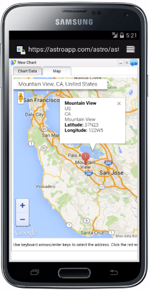android portrait map chart entry